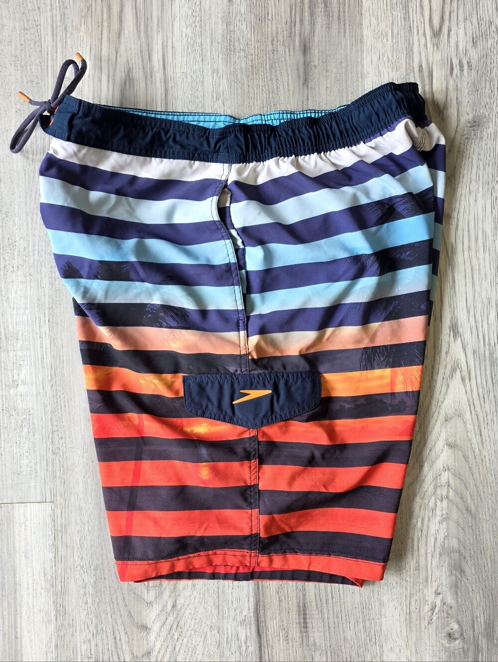 Speedo Men’s Large Multicolor Striped Swim Trunks